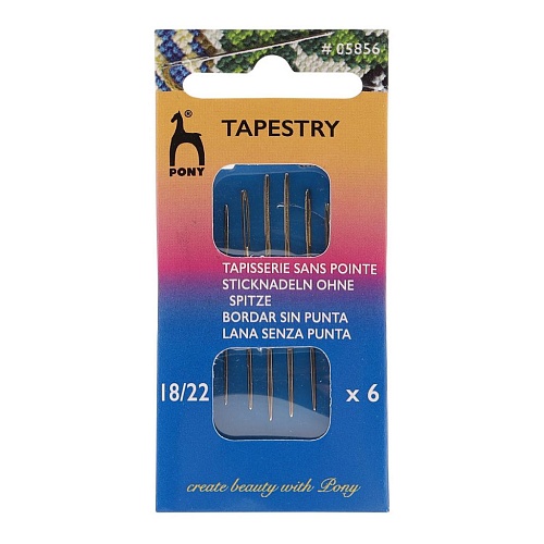 Иглы 05856 Иглы ручные гобеленовые с золотым ушком Tapestry №18-22, 6шт