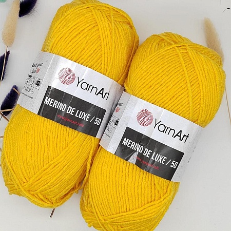 Пряжа Merino de luxe 586 желтый