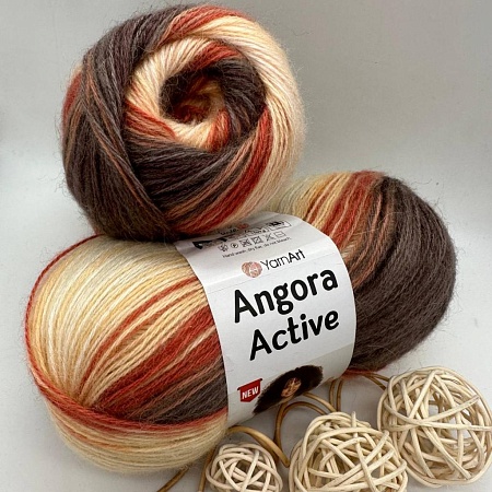 Пряжа Angora Active 851 коричнево - рыжий