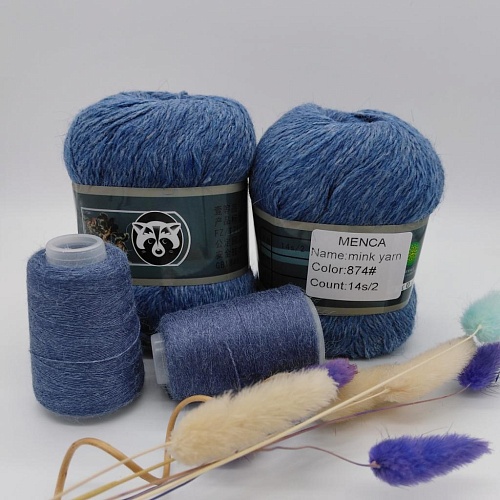 Пряжа Норка (синяя этикетка) 874 джинсовый меланж