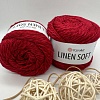 Пряжа Linen Soft лен, вискоза, хлопок 7323 малиновый джем