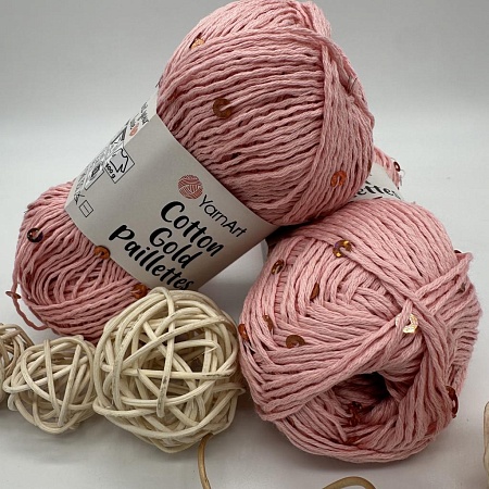 Пряжа Cotton Gold Paillettes 7108