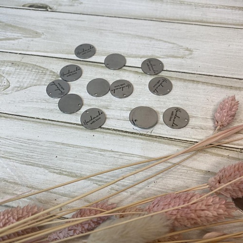 Аксессуары для одежды и обуви Металлическая круглая D 16 мм &amp;quot;Hand Made with love”