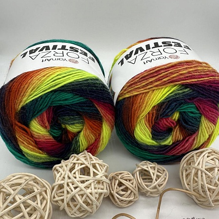 Пряжа Forza Festival 2917 неоновая радуга