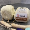 Пряжа Baby Cotton 402 цвет слоновой кости