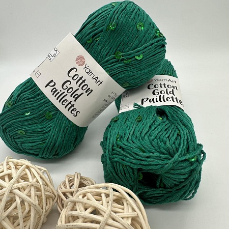 Пряжа Cotton Gold Pailletes 7114