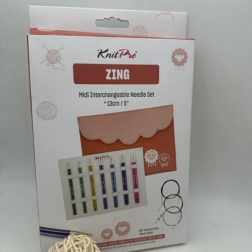 Аксессуары для вязания 47434 Набор съемных металлических спиц KnitPro Zing midi