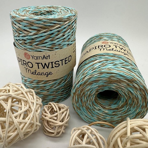 Пряжа Пряжа для вязания рафия крученая Papiro Twisted melange 2304