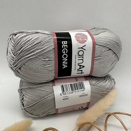 Пряжа YarnArt Begonia 4920 серебро
