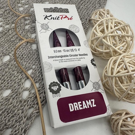 Спицы для вязания Спицы съемные укороченные Dreamz 10см № 9мм/ламинированная береза, фуксия, 2шт в упаковке