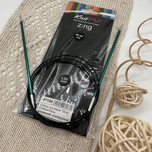 Спицы для вязания круговые Zing 80 cm №3,25