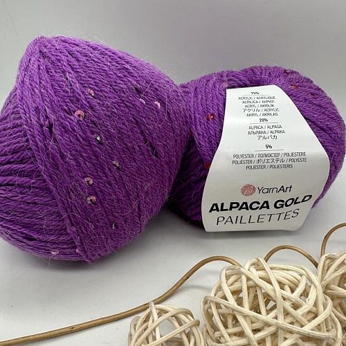 Пряжа Alpaca Gold Paillettes 9308