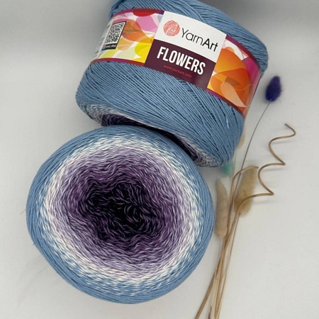 Пряжа YarnArt FLOWERS 264 (голуб-бел-св сирень -сирень-т сирень)