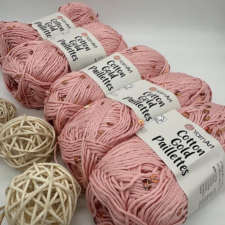 Пряжа Cotton Gold Pailletes 7108