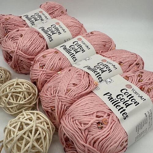 Пряжа Cotton Gold Pailletes 7108