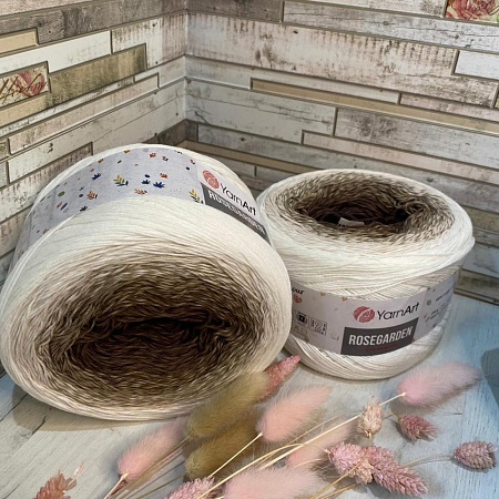 Пряжа Rosegarden 308 бело-коричневый