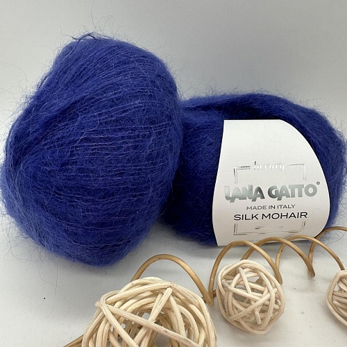 Пряжа Lana Gatto SILK MOHAIR 8390 синий