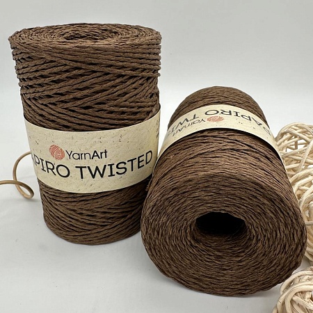 Пряжа Пряжа для вязания рафия крученая Papiro Twisted 1316 коричневый