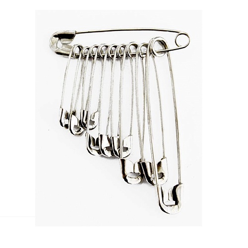 Булавки С-64 Набор английских булавок 28, 35, 44, 35мм, цв. никель,уп. 10наб