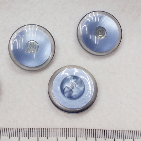 Пуговицы Голубая на полуножке, спираль в центре, (29мм)