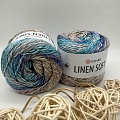 Пряжа Linen Soft лен, вискоза, хлопок 7402 морской бриз