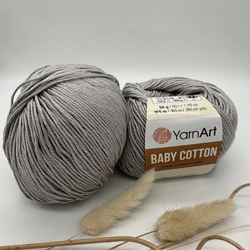 Пряжа YA Baby Cotton 406 серый