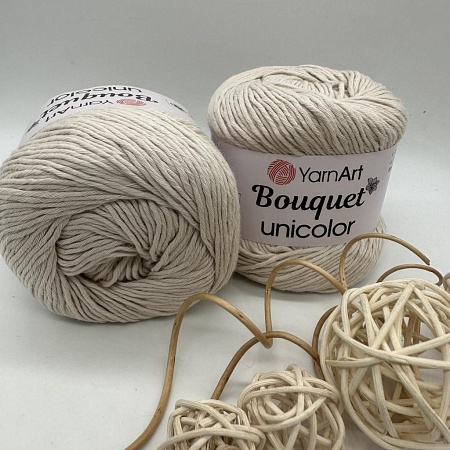 Пряжа Yarn art Bouquet Unicolor 3205 слоновая кость (неотбеленный, в суровый)