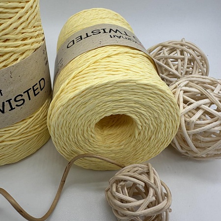 Пряжа Пряжа для вязания рафия крученая Papiro Twisted 1313 желтый
