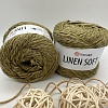Пряжа Linen Soft лен, вискоза, хлопок 7313 травяной чай