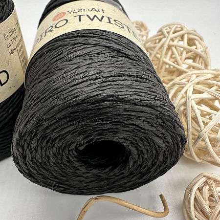Пряжа Пряжа для вязания рафия крученая Papiro Twisted 1309 горький шоколад