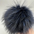 Аксессуары для одежды и обуви помпон натуральный черный с синими кончиками