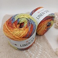 Пряжа Linen Soft лен, вискоза, хлопок 7412 летний букет