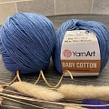 Пряжа YA Baby Cotton 447 св джинс
