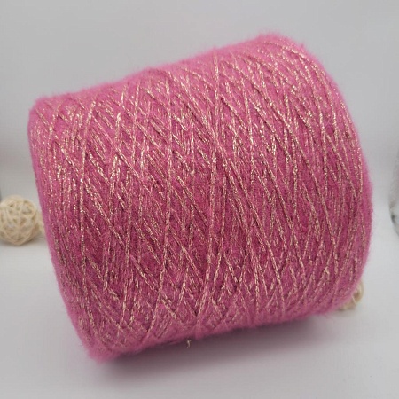 Пряжа в бобинах Soffice 2600. Цвет розовый - золото. Цена указана за 10 гр.