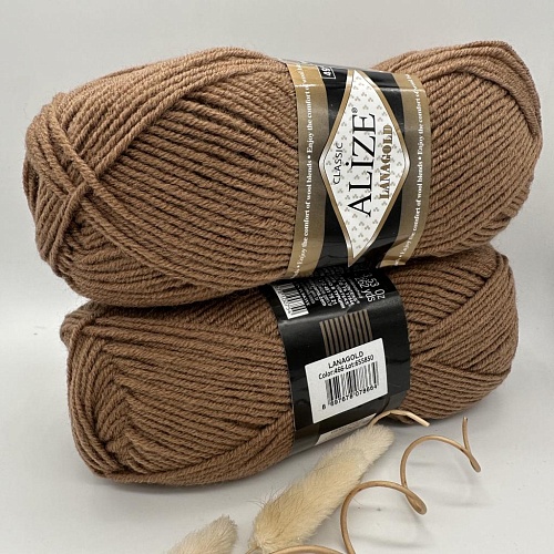 Пряжа Lana Gold 466 коричневый