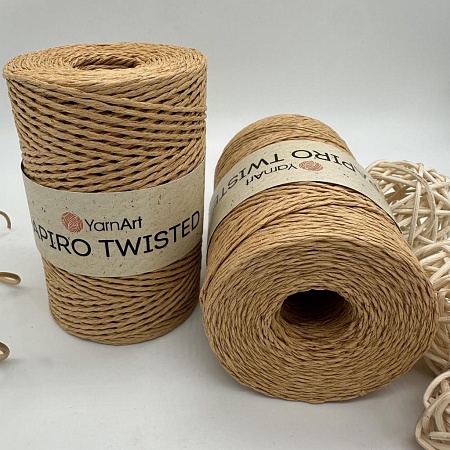 Пряжа Пряжа для вязания рафия крученая Papiro Twisted 1315 песок