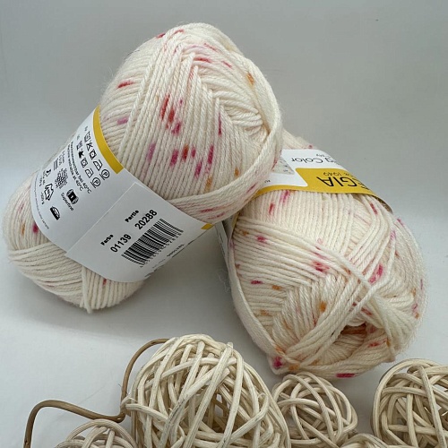 Пряжа Regia 4-fadig Color 01139 розовый цвет конфеты/ 50гр