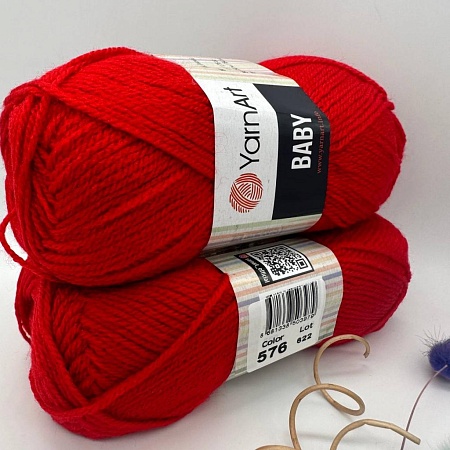 Пряжа Yarn Art Baby (бэби) 576 алый