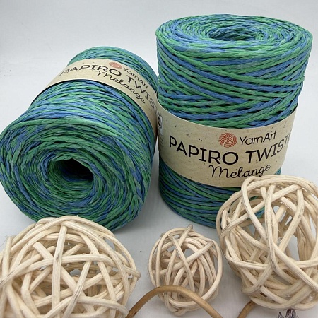 Пряжа Пряжа для вязания рафия крученая Papiro Twisted melange 2303