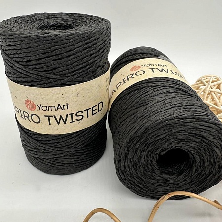 Пряжа для вязания рафия крученая Papiro Twisted 1309 горький шоколад
