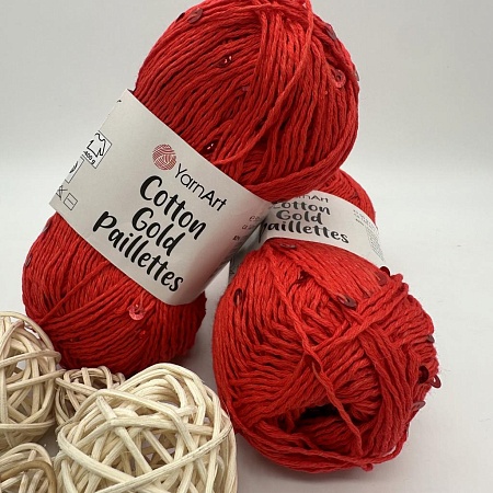Пряжа Cotton Gold Pailletes 7115