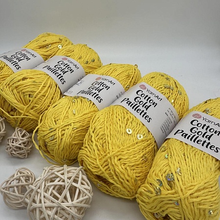 Пряжа Cotton Gold Pailletes 7106
