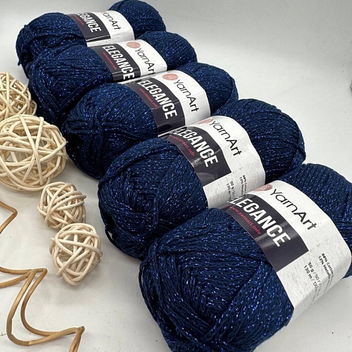 Пряжа Elegance 105 тем.синий