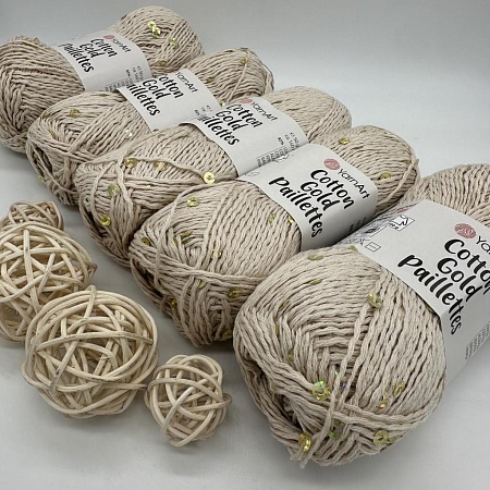 Пряжа Cotton Gold Pailletes 7104