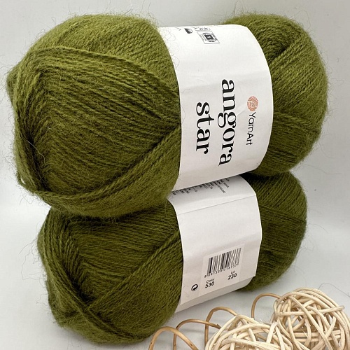 Пряжа Angora star 530 хаки