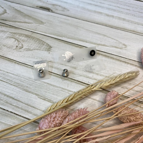 Аксессуары для одежды и обуви Кожаная бирка с кнопкой «Вязаное сердце» силикон серебро