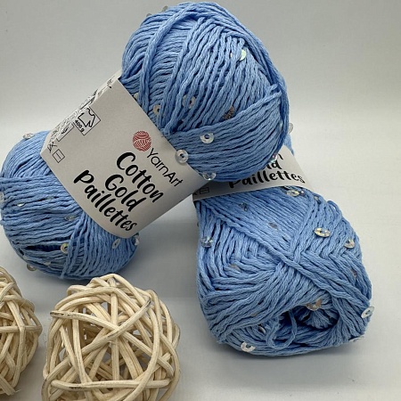 Пряжа Cotton Gold Pailletes 7110