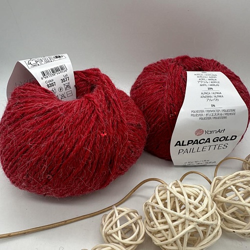Пряжа Alpaca Gold Paillettes 9307