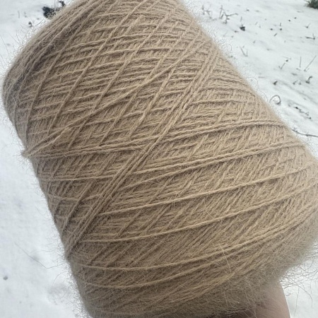 Пряжа в бобинах Angora Spiky 2/9000 14618 сливочная помадка