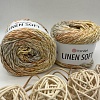 Пряжа Linen Soft лен, вискоза, хлопок 7403 апельсиновый бисквит